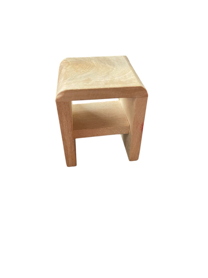 Unfinished Wooden Dollhouse Miniature Nightstand 1:12 Scale Bedroom