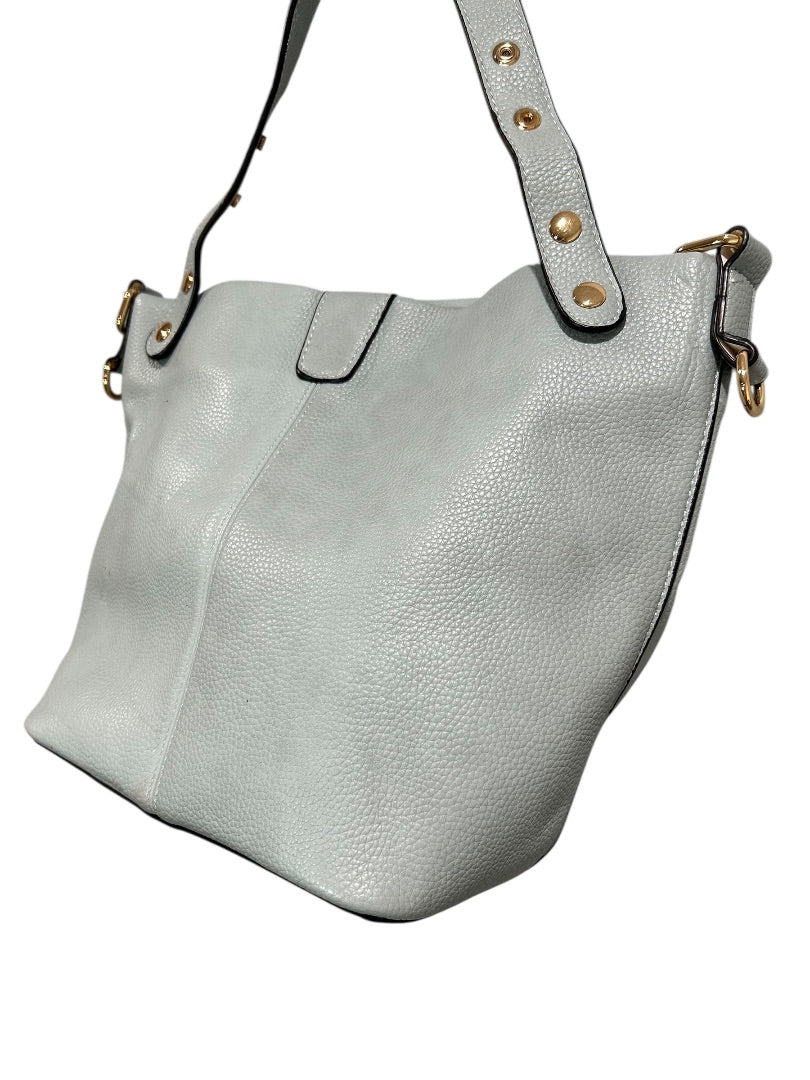 Joy Susan Pebbled Blue Vegan Leather Classic Hobo Handbag Removable Strap