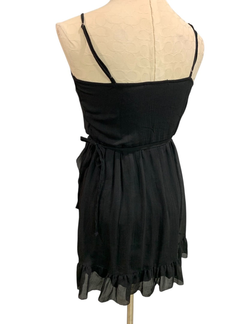 Small Abercrombie & Fitch Womens Black Wrap Dress Sleeveless