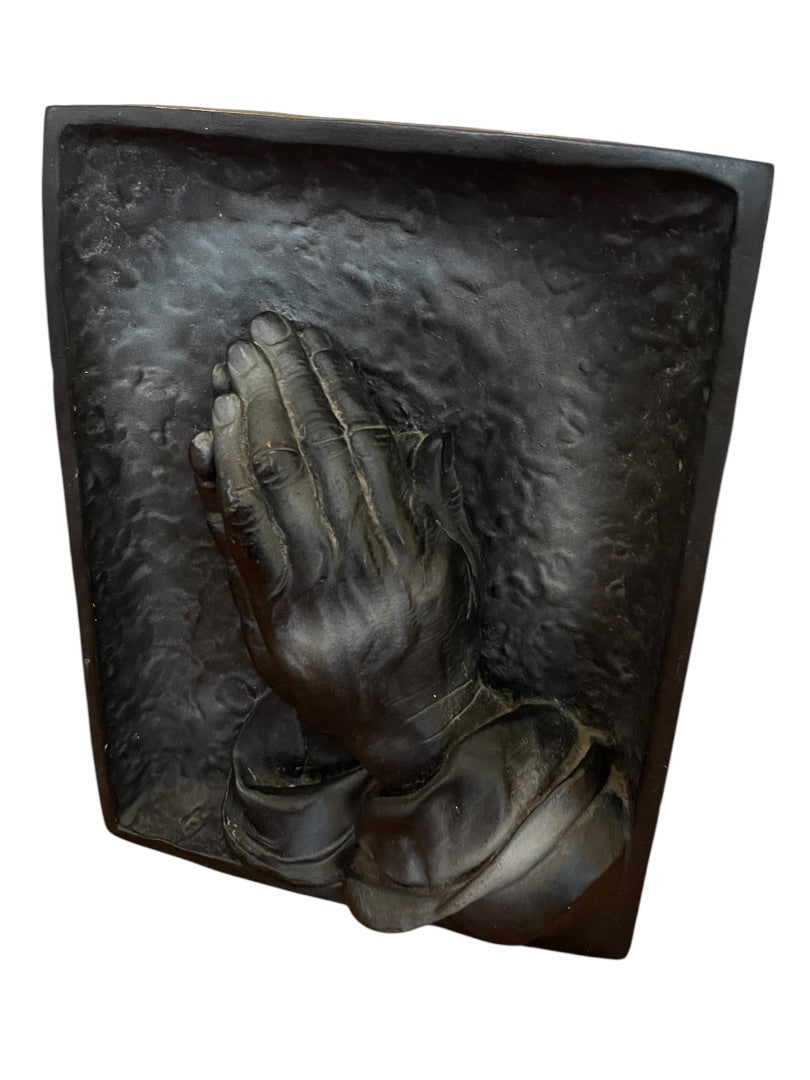 Praying Hands Dimensional Plaster Wall Hanging Plaque 10.5" x 8" x 1.5"