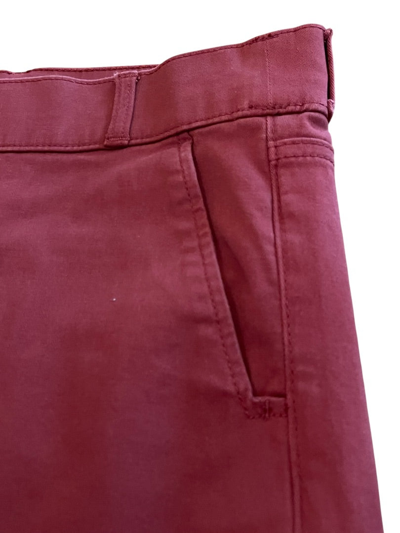 Size 6 Gloria Vanderbilt Womens Pull On Wide Leg Stretch Pants Burgundy