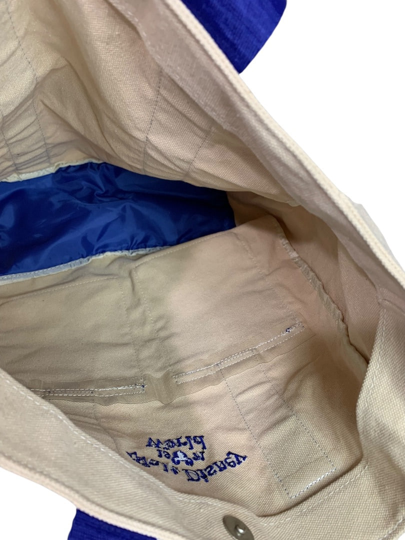 Walt Disney World Canvas Tote Blue Straps Pockets Magnetic Snap