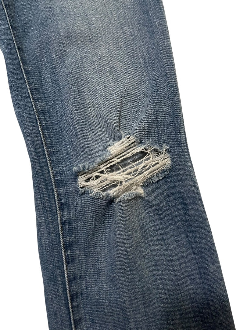 Size 24 Joe's Distressed Straight Leg Womens Jeans Blue Denim