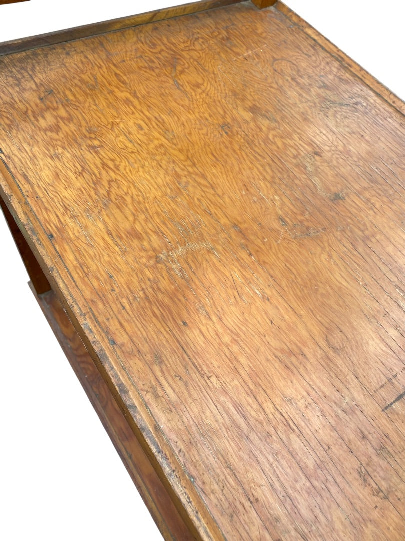 Oak Rolling Wooden Bar Cart Vintage 2 Shelves Garden Kitchen