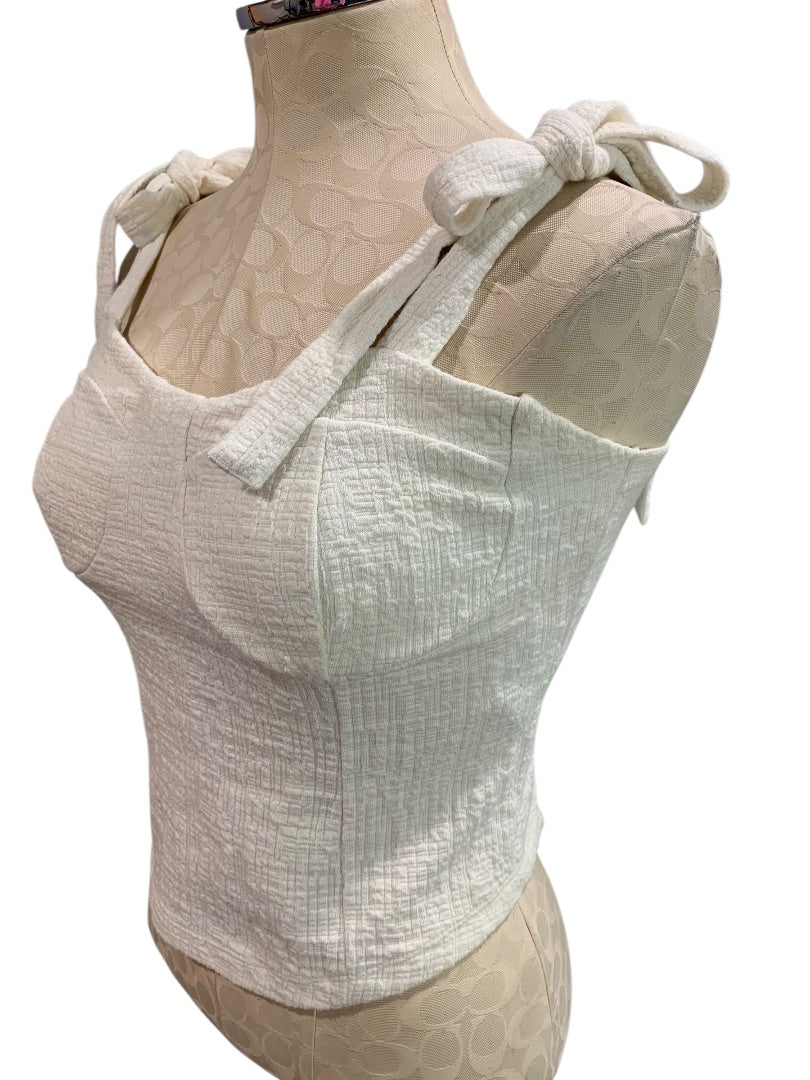 Small Maeve Anthropologie Womens Structured Tie Shoulder Tank Shirt