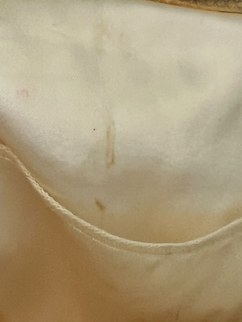 Small White Beaded Evening Bag Gold Chain And Kisslock Purse Handbag Vintage