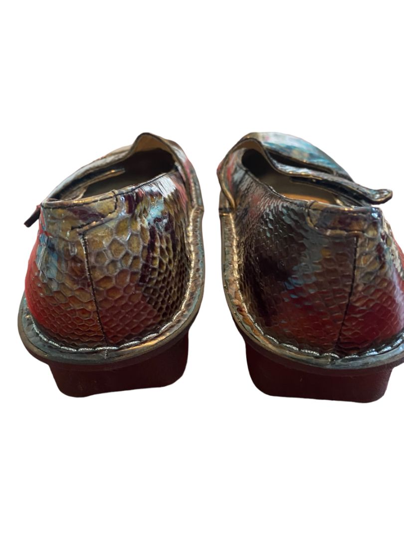 9 (39) Algeria Feliz Fel Paloma Green Faux Animal Print Patent Mary Jane Shoes Comfort