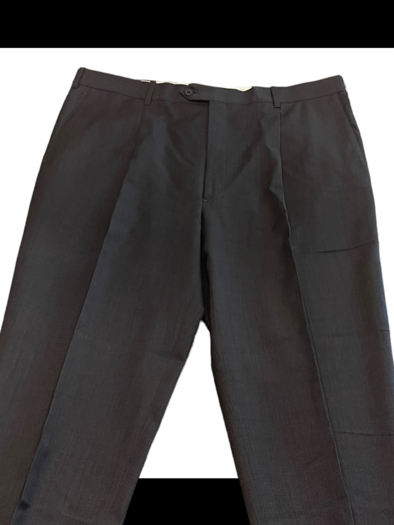 Size 40R JB Britches Nordsrom Mens Cuffed Pleated Winston Dress Pants Worsted Wool Black Italy