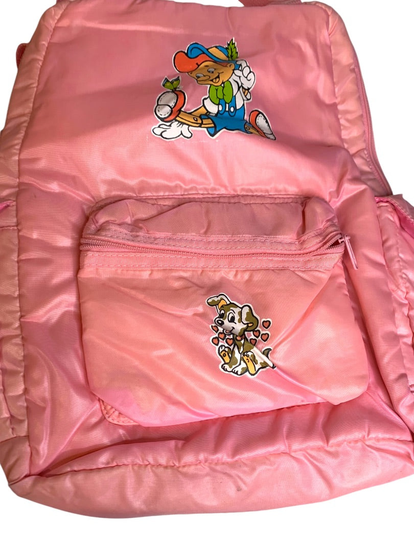 Imaginings 3 Vintage 1983 Kids Pink Backpack Puppy