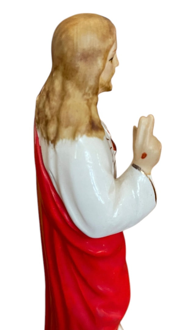 Vintage Sacred Heart of Jesus 6 Inch Figurine Ceramic