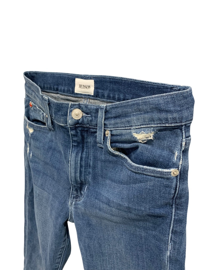 Size 24 Hudson Blair High Rise Straight Crop Jeans Stretch Denim