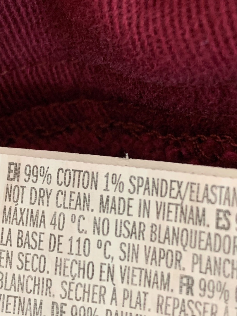 2X Forever 21+ Jean Mini Skirt Button Front Burgundy Denim