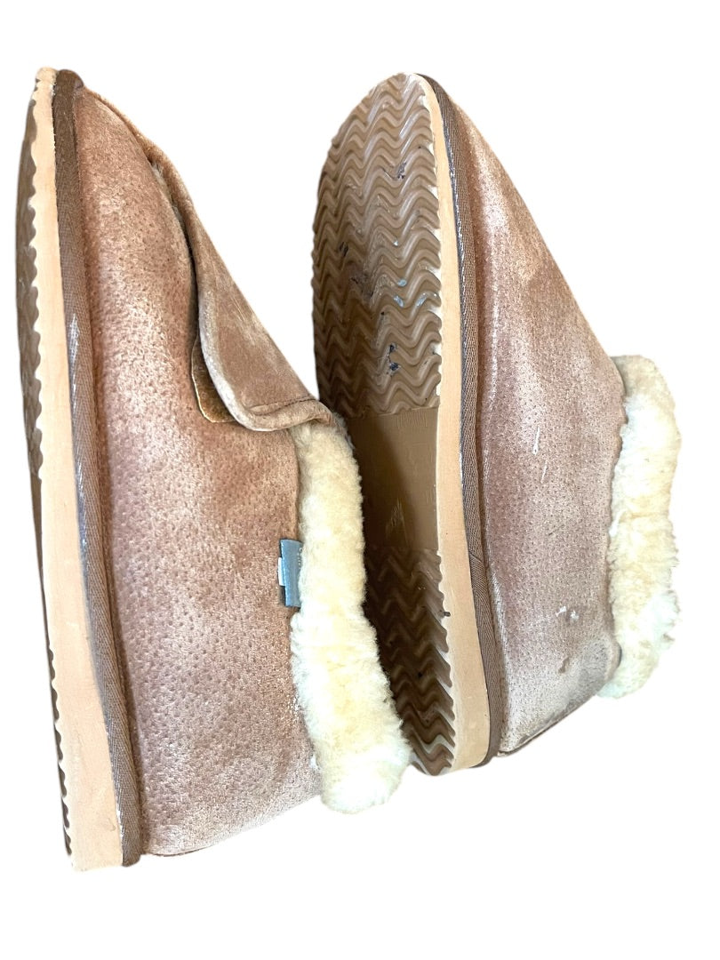 Size 11 (Mens 9) Cloud Nine Adjustable Wrap Sheepskin Slipper Brown Unisex
