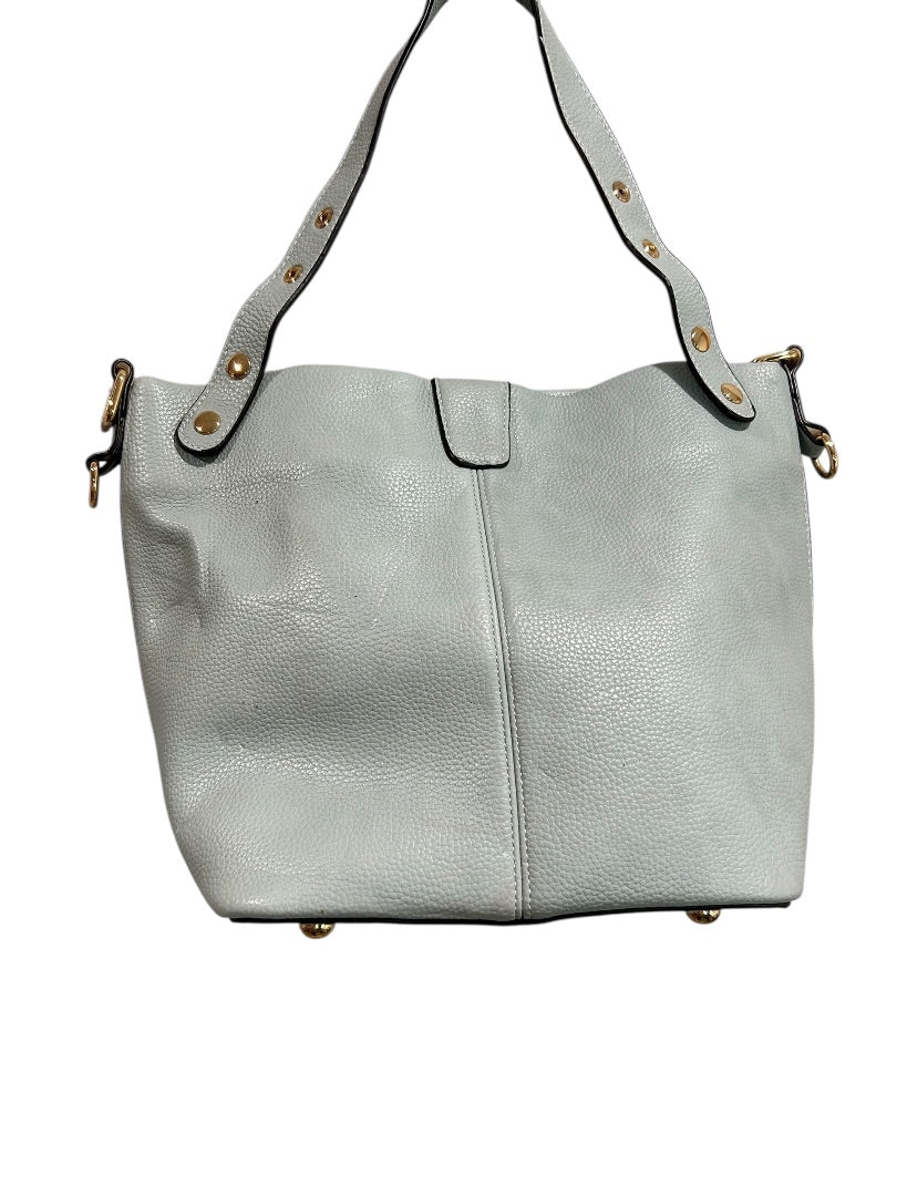 Joy Susan Pebbled Blue Vegan Leather Classic Hobo Handbag Removable Strap