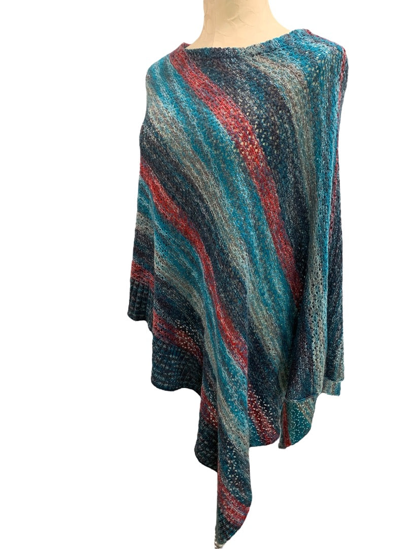 One Size Soft Surroundings Womens Loose Knit Poncho Sweater