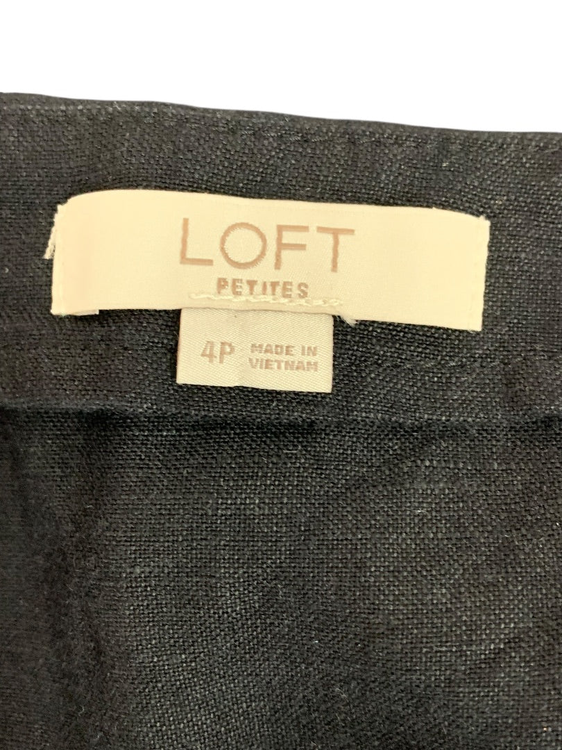 Size 4P Loft Petites Linen Blend Skirt Side Zip A-Line
