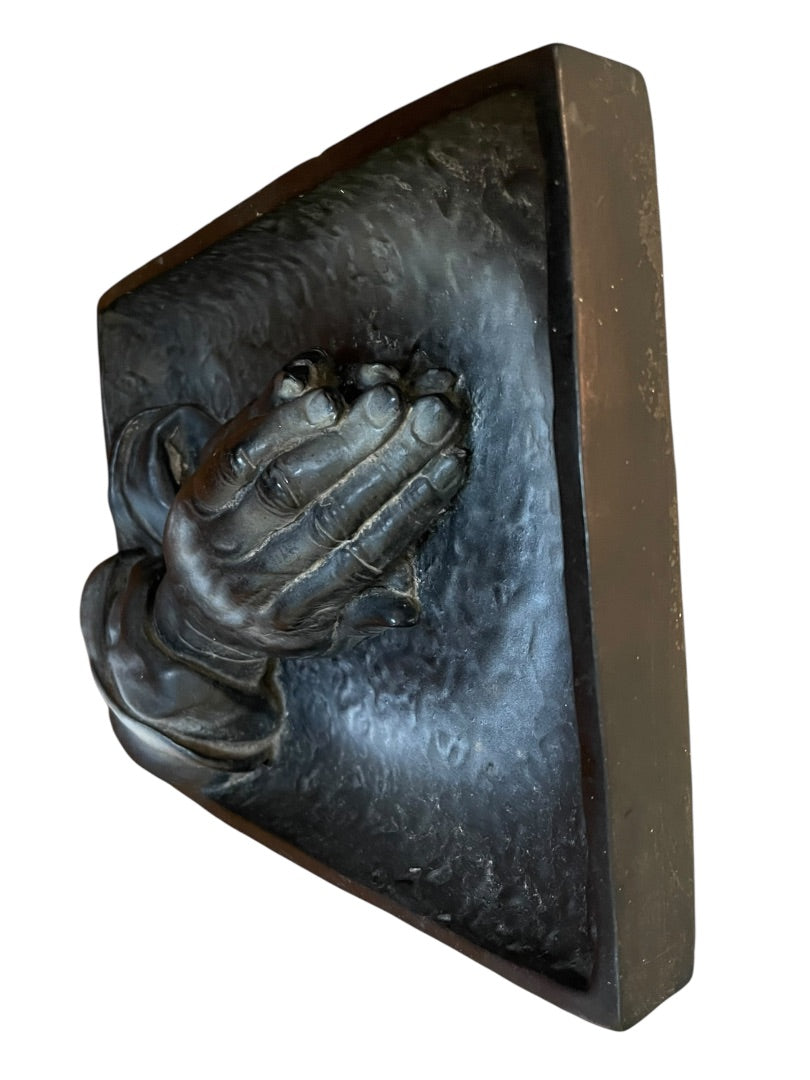 Praying Hands Dimensional Plaster Wall Hanging Plaque 10.5" x 8" x 1.5"