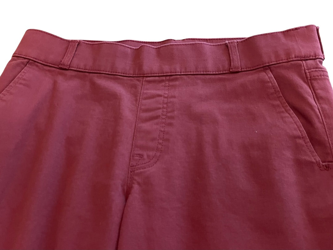 Size 6 Gloria Vanderbilt Womens Pull On Wide Leg Stretch Pants Burgundy