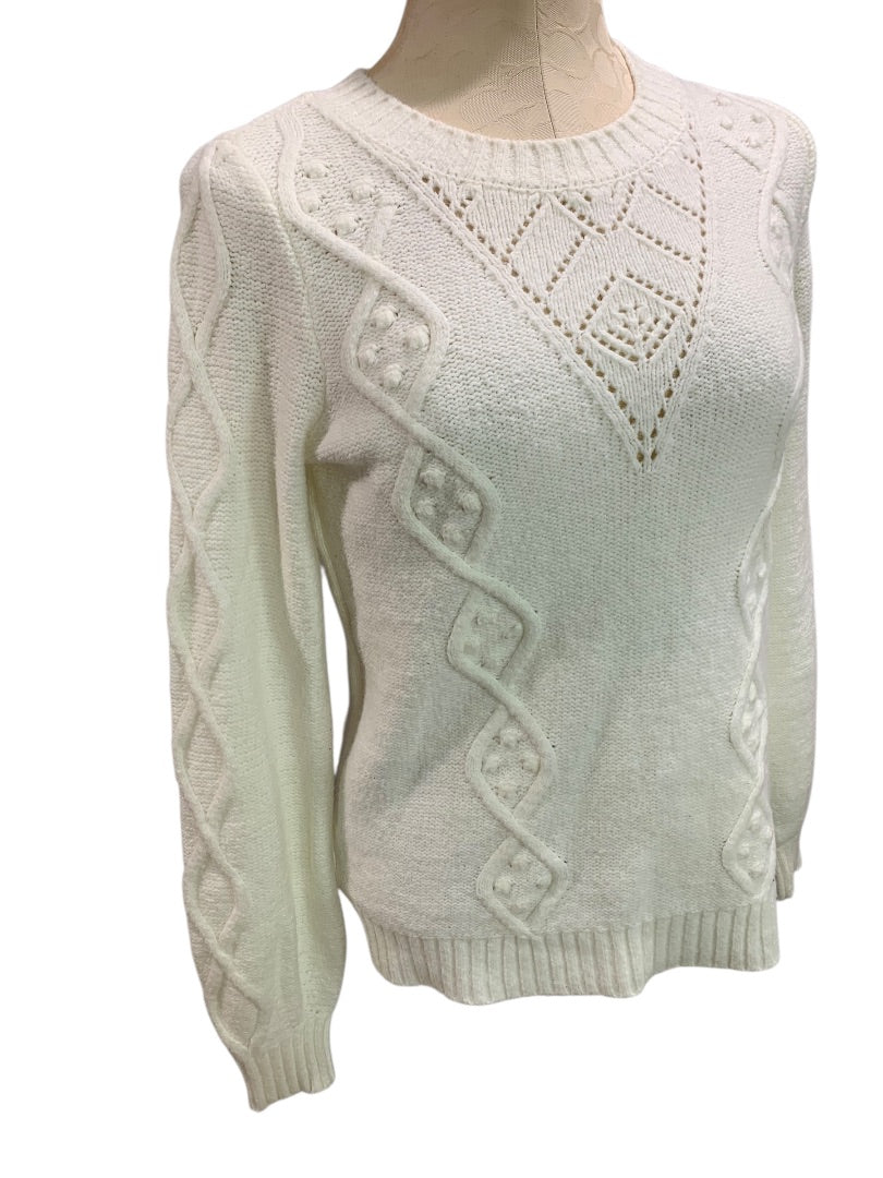 XS Loft Womens Off White Sweater Pullover Crew Neck Soft