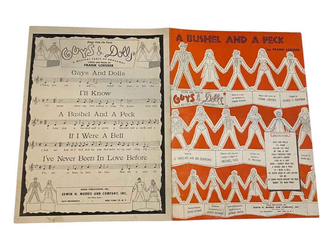 A Bushel and a Peck Guys and Dolls 1950 Sheet Music F Loesser