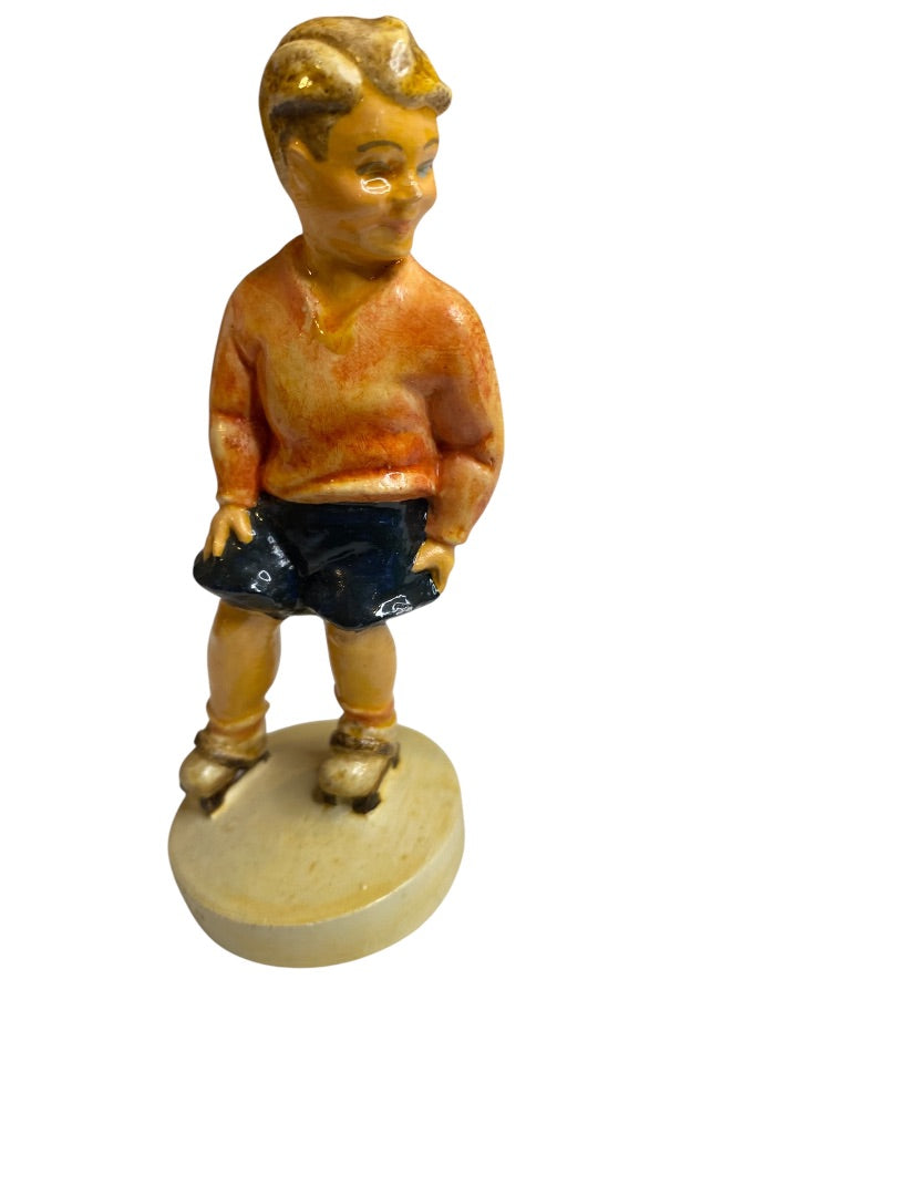 Vintage Sebastian Miniatures Sidewalk Days Boy on Skates Figurine 3.75" Numbered