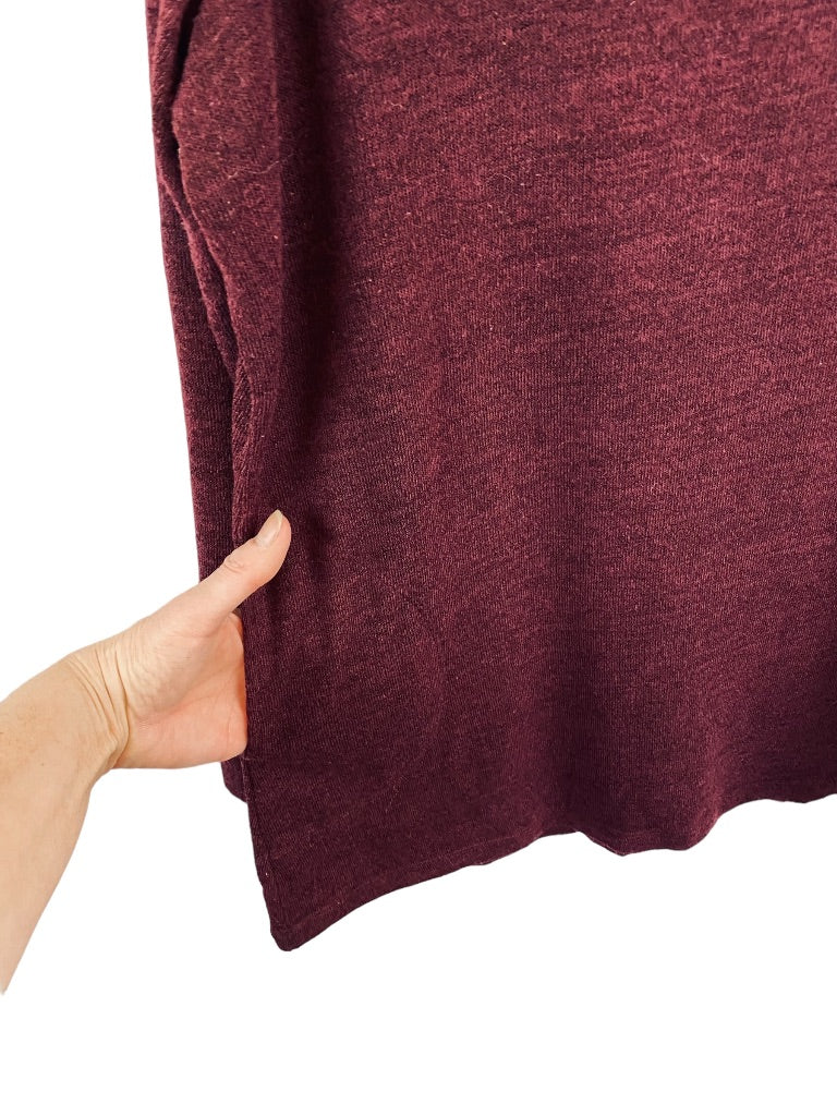 1X Attitudes by Renee Women's Cold Shoulder Cowl Neck Sweater Eggplant