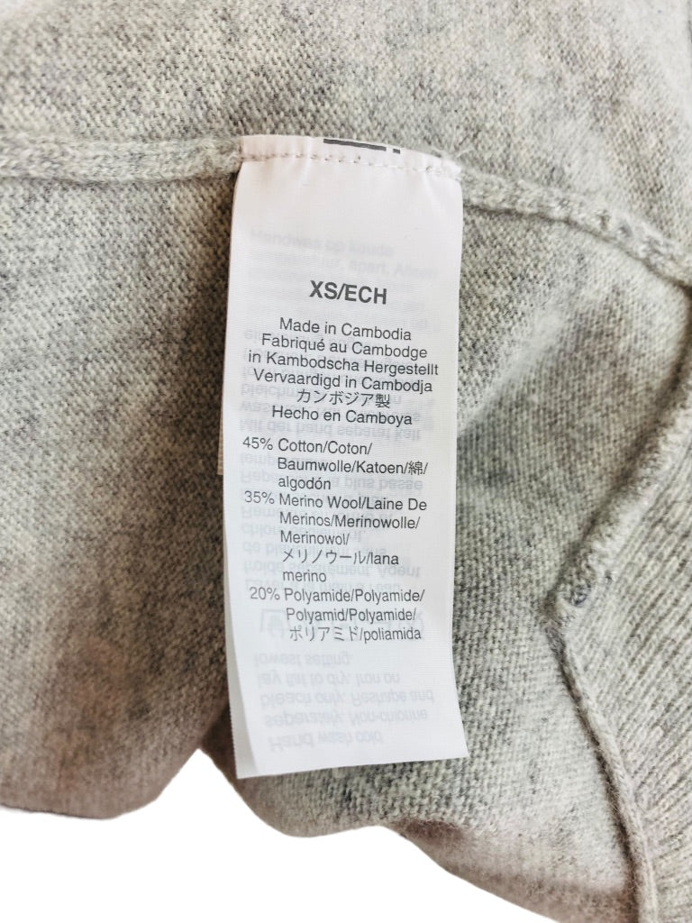 XS J.Crew Women's Wool Blend Tunic Sweater Gray Round Neck AC624