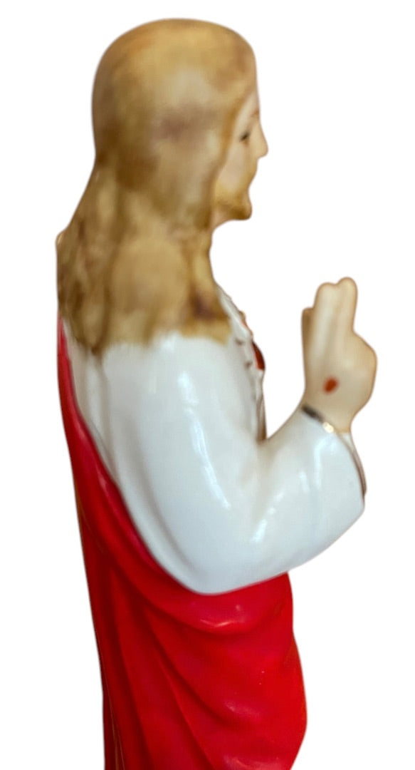Vintage Sacred Heart of Jesus 6 Inch Figurine Ceramic