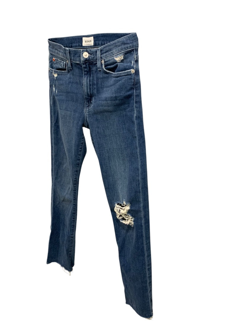 Size 24 Hudson Blair High Rise Straight Crop Jeans Stretch Denim