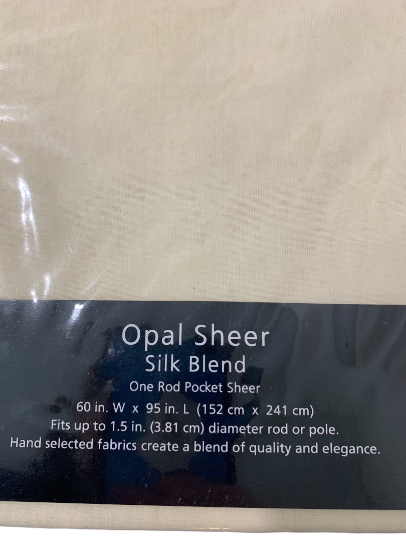 Valeron Opal Sheer Silk Blend 95" Panel Champagne New
