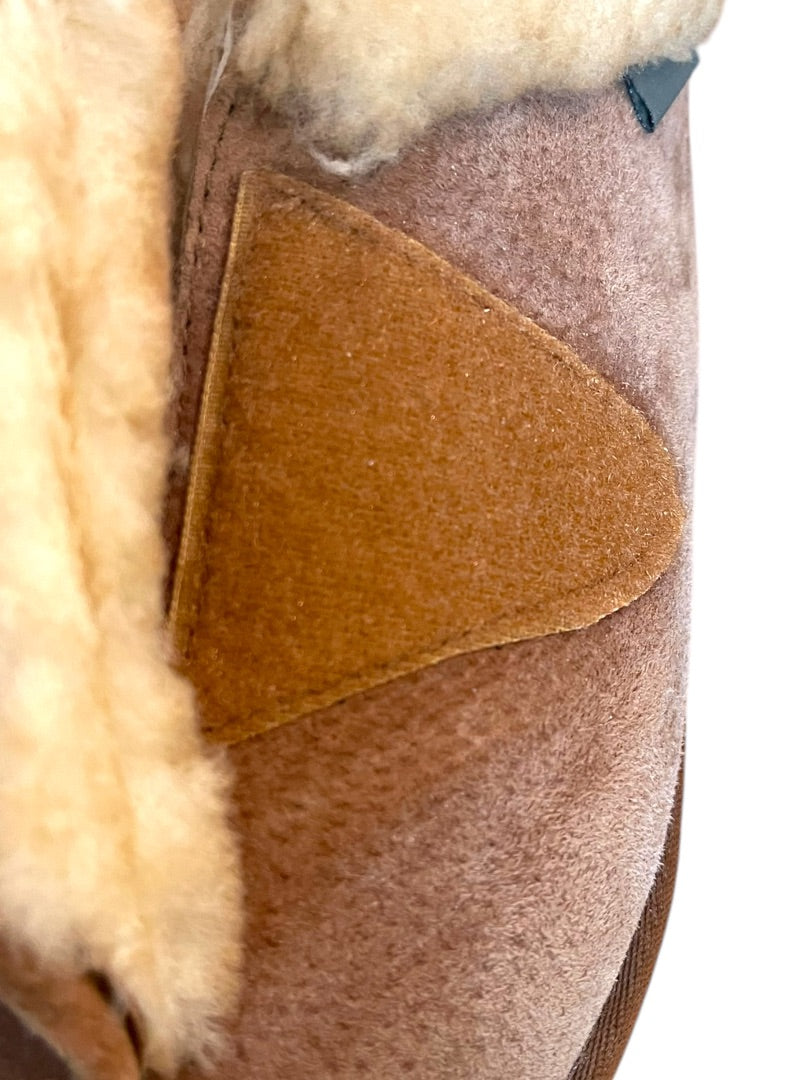 Size 11 (Mens 9) Cloud Nine Adjustable Wrap Sheepskin Slipper Brown Unisex