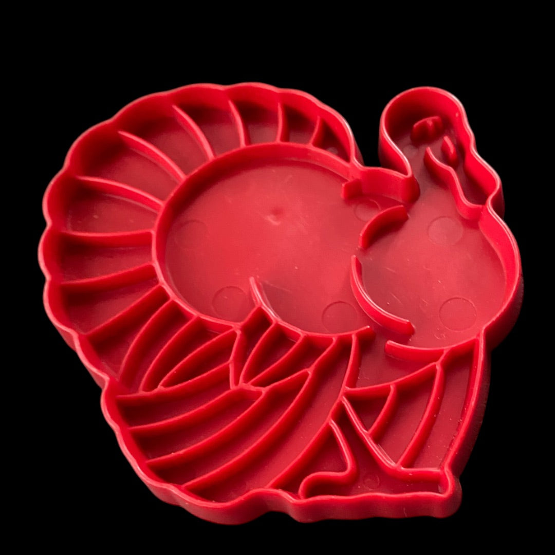Tupperware 1970s Red Plastic Cookie Cutter USA Turkey Thanksgiving