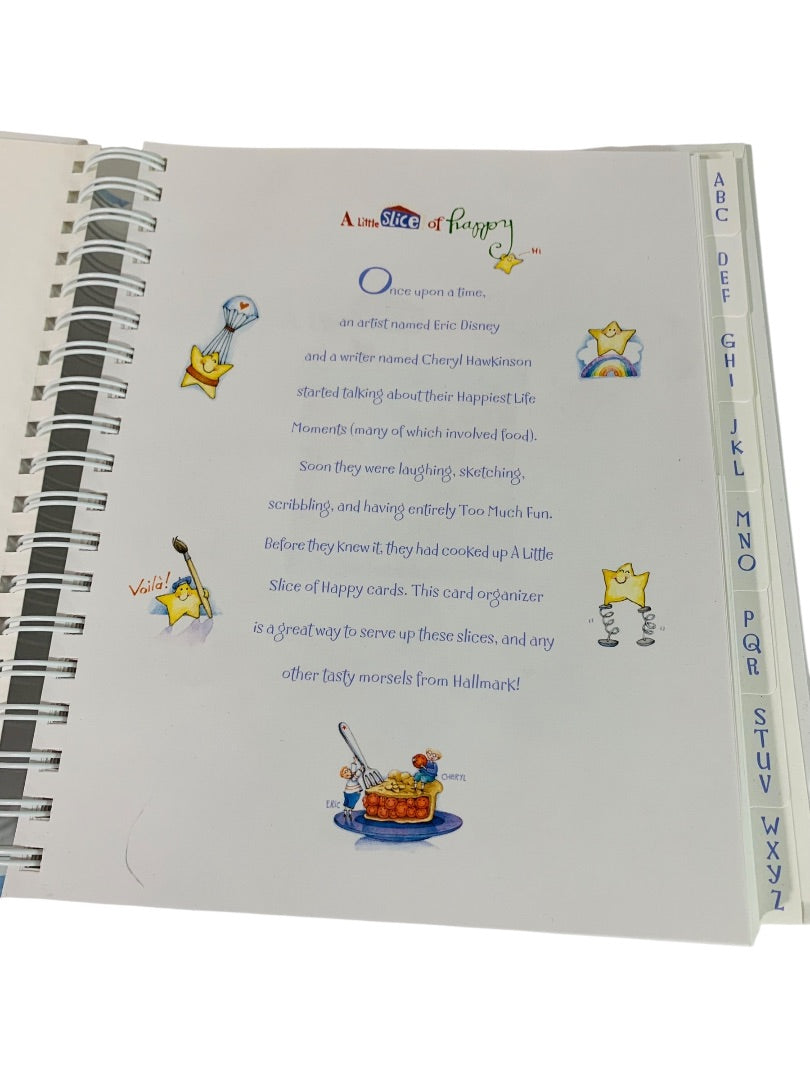 2002 Hallmark Greeting Card Organizer Binder A Little Slice of Happy
