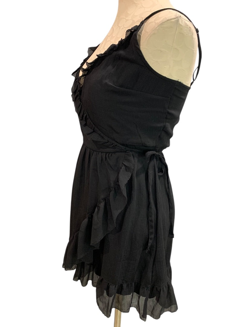 Small Abercrombie & Fitch Womens Black Wrap Dress Sleeveless