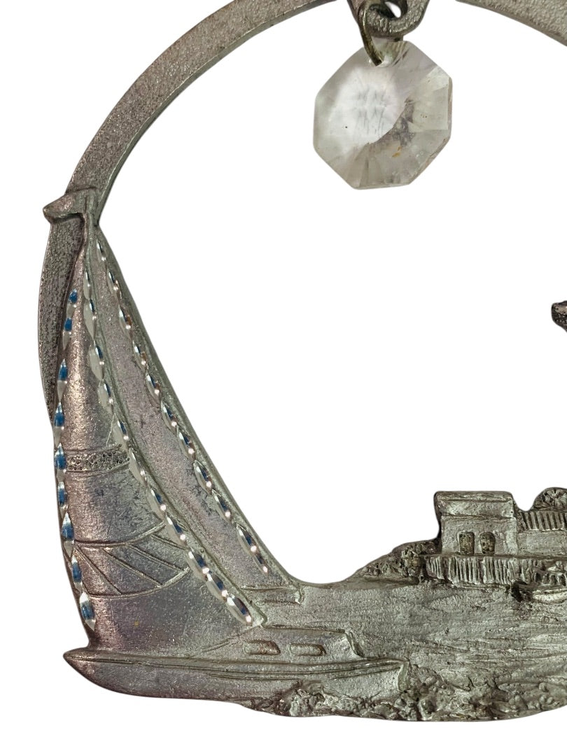 Spoontiques Pewter Ornament Suncatcher Prism Lighthouse Sailboat 3"