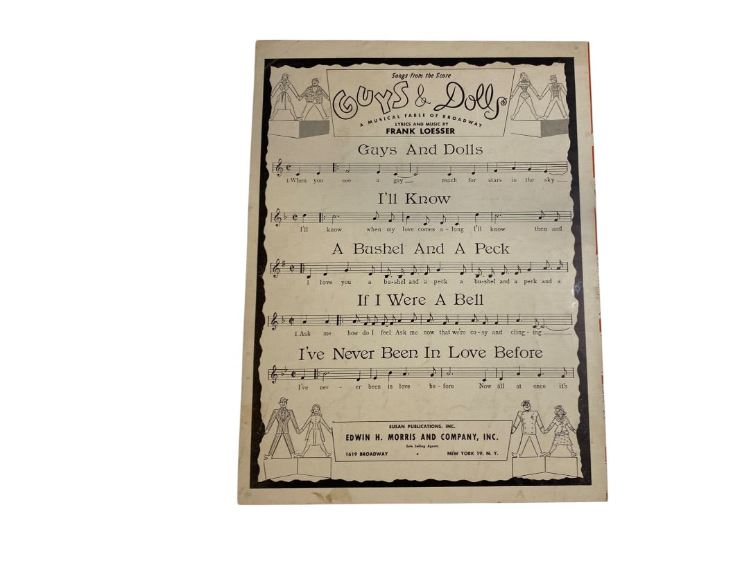 A Bushel and a Peck Guys and Dolls 1950 Sheet Music F Loesser