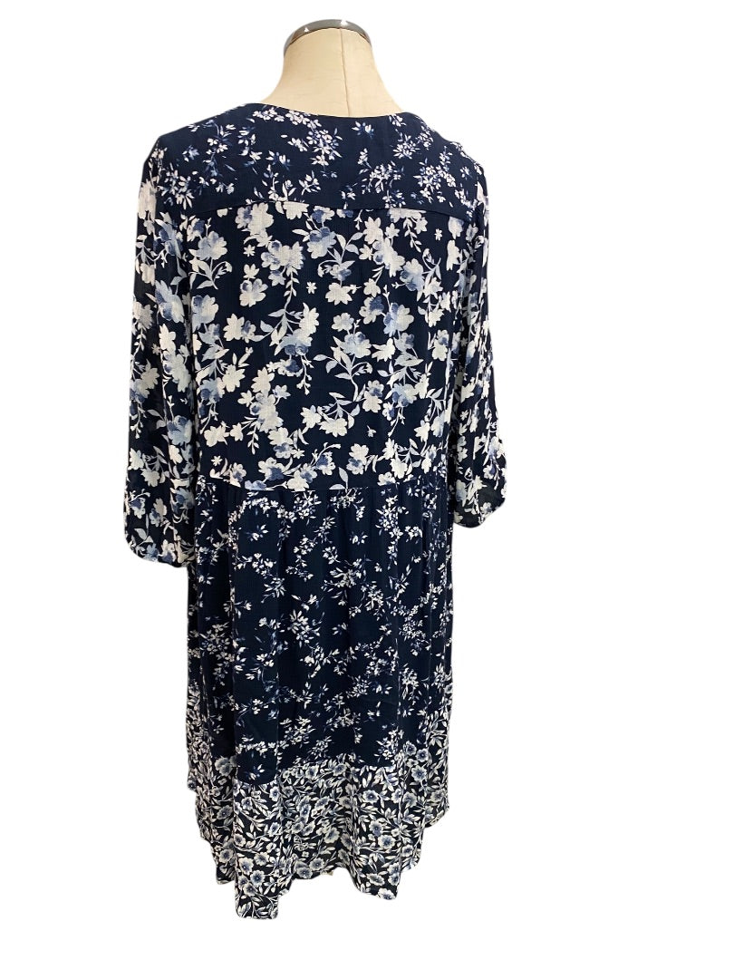 Medium J.Jill Mixed Floral Dress Pullover Boho Flowy Pockets