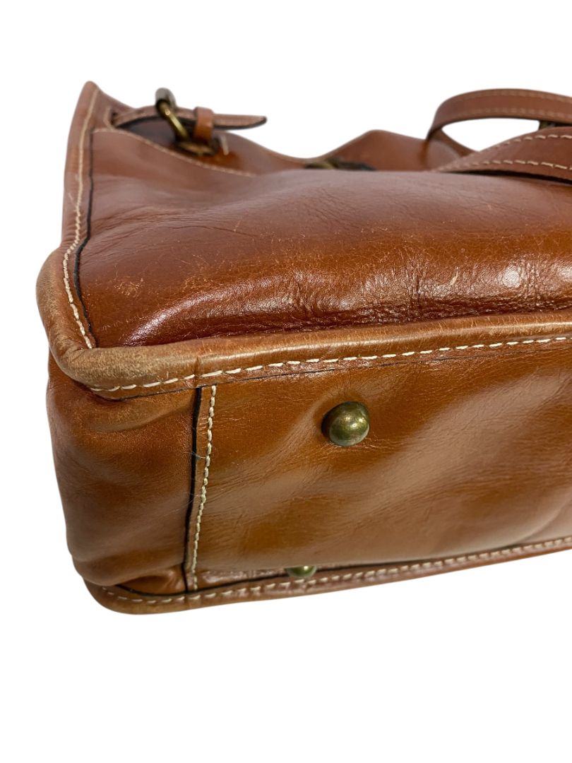 Patricia Nash Olivenza Brown Smooth Leather Tote Shoulder Bag