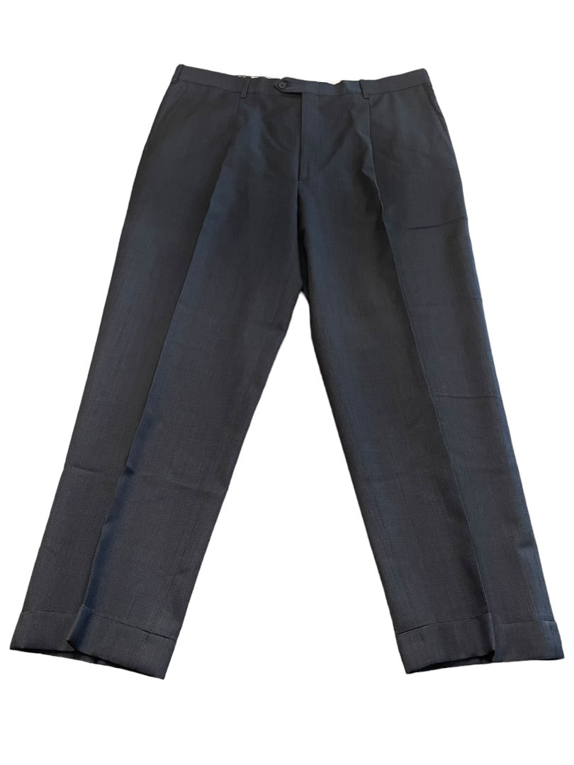 Size 40R JB Britches Nordsrom Mens Cuffed Pleated Winston Dress Pants Worsted Wool Black Italy