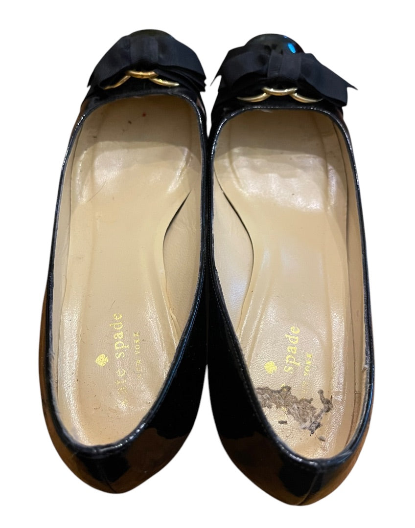 Size 9B Kate Spade Patent Bow 2.5 Inch Block Heel Pumps