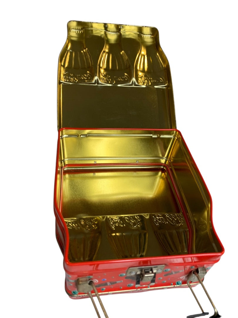 Coca-Cola Tin Lunch Box Clasp 6 Pack Look 6.25" x 2.5"