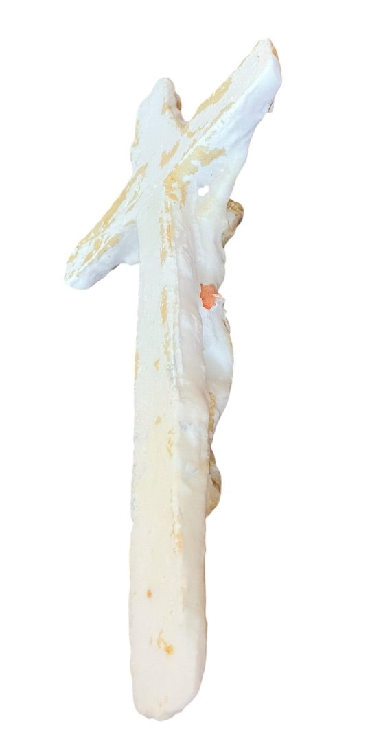 Unique Plaster Mold Crucifix Jesus on the Cross 13.5 x 7.5"