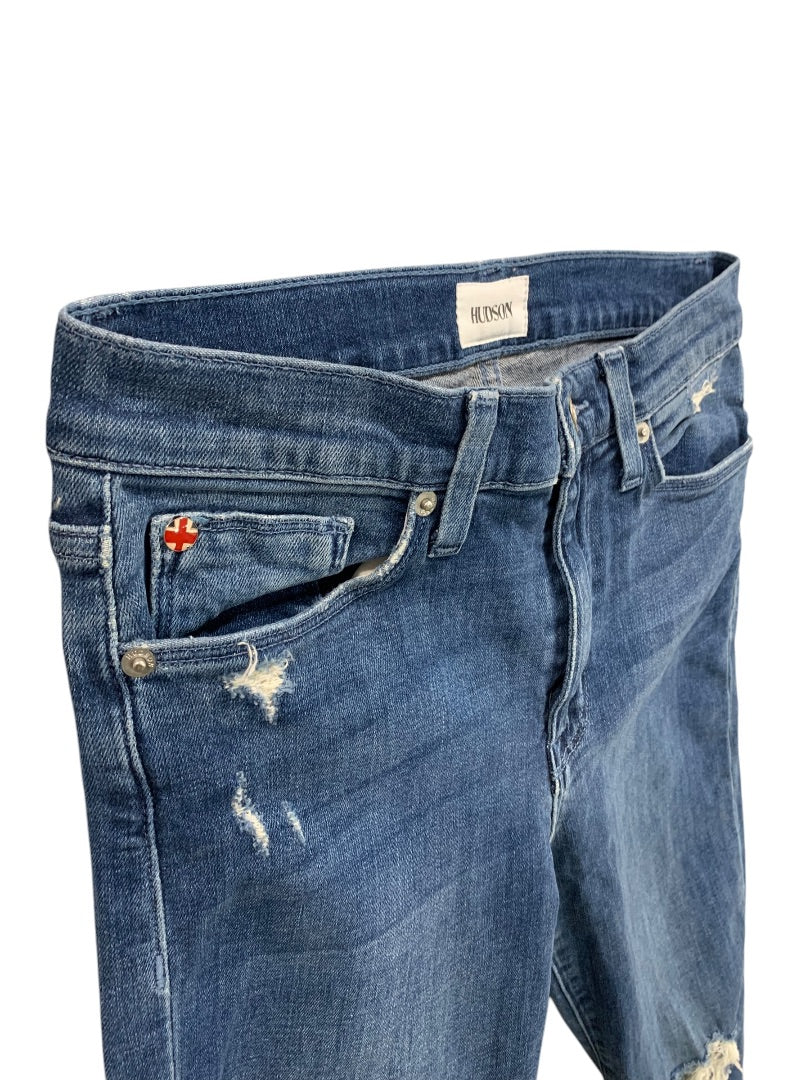 Size 24 Hudson Blair High Rise Straight Crop Jeans Stretch Denim