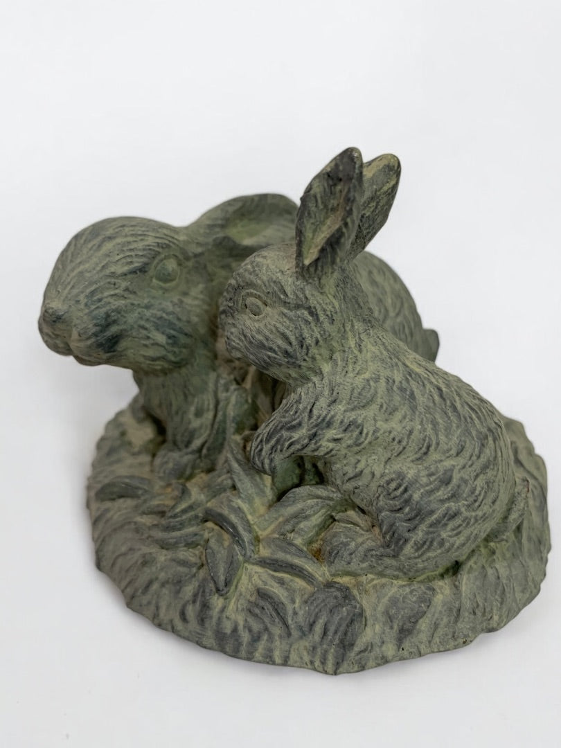 Henri Studio Rabbit Bunnies Figurine 2.5 Inch High PG1109G Cast Stone