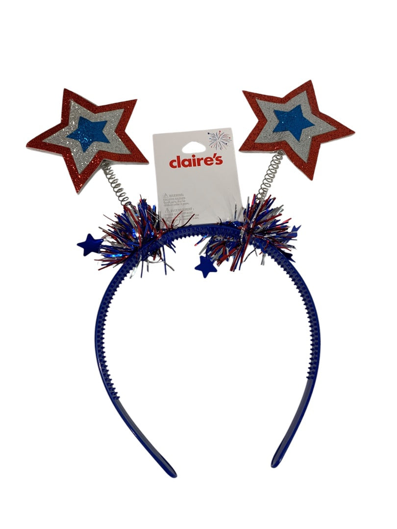 Claires Headband Patriotic USA Sparkly Stars Fun Novelty