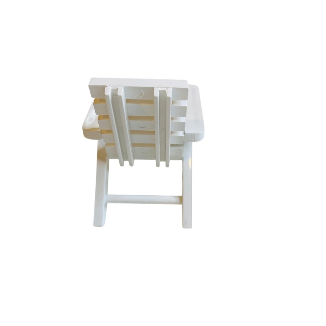 White Acrylic Chair Miniature Dollhouse Outdoor Patio 3 Inch 1:12 Scale