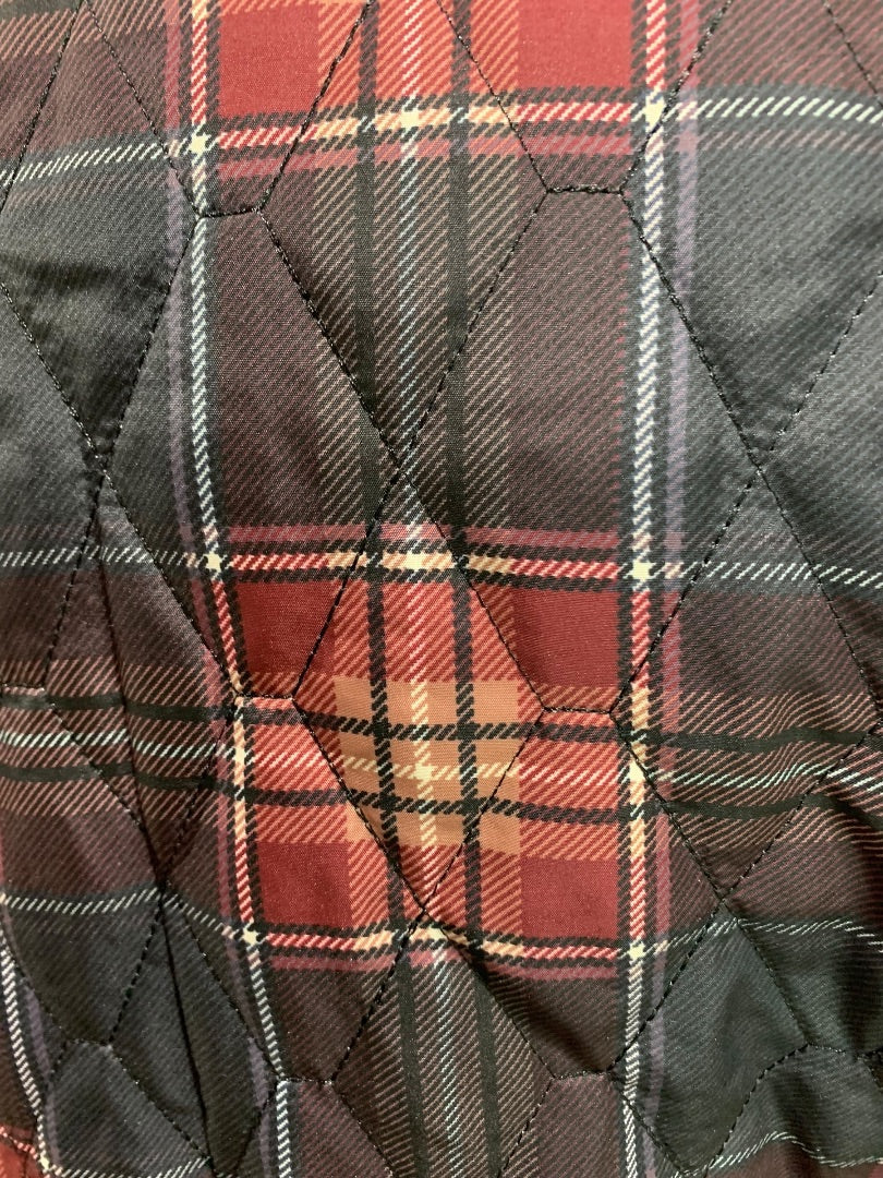 2X CJ Banks Womens Plaid Quilted Zip Up Vest Red Black
