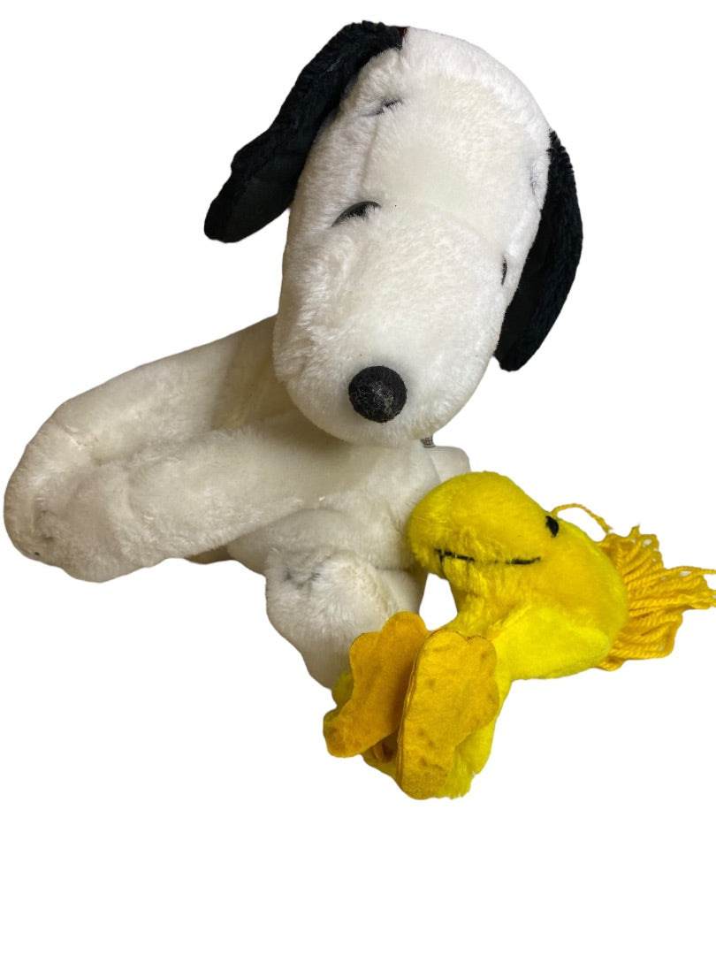 1972 Hugging Snoopy Woodstock Plush Stuffed Animal Peanuts 11 Inch