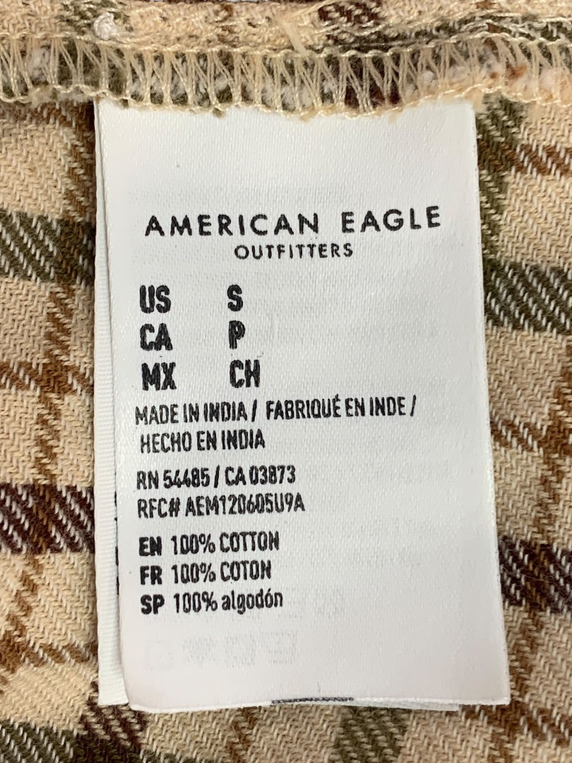 Small American Eagle Plaid Jumper Dress Lightweight Flannel Cotton