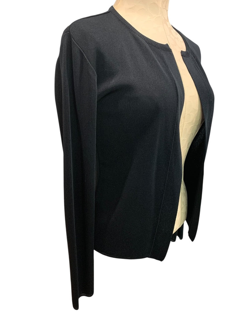 Small Asahi Kasei Womens Black Open Lightweight Cardigan Sweater Japan